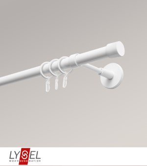 Lysel - SET Opal 160cm Trger geschlossen mit Endstcke Zylinder in Weiss