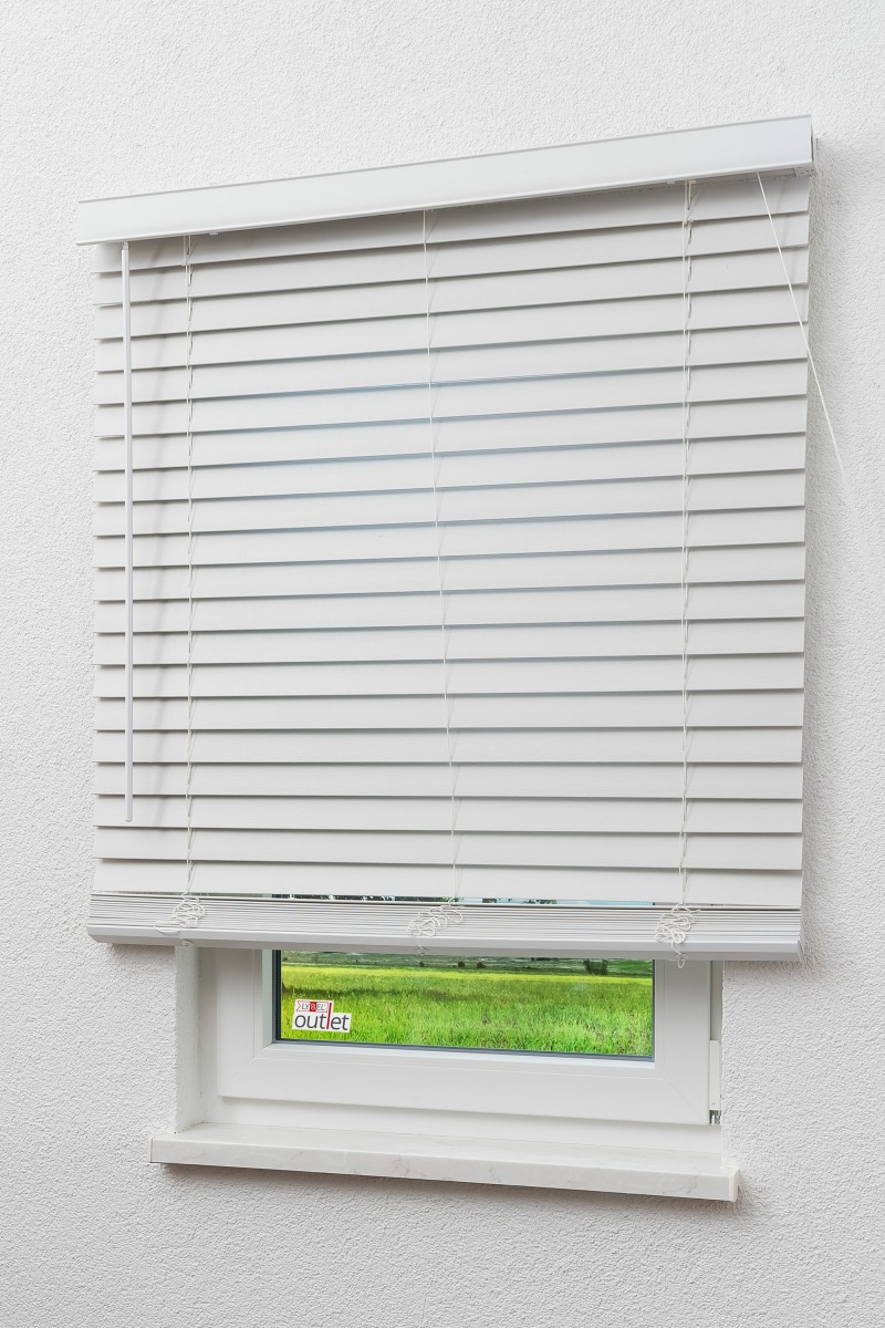 Lysel Outlet - Jalousie Wood-Optik 50mm Reinweiss
