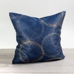 blau Vorschau Lysel - Dekokissen Punktkreise gold #1W blau