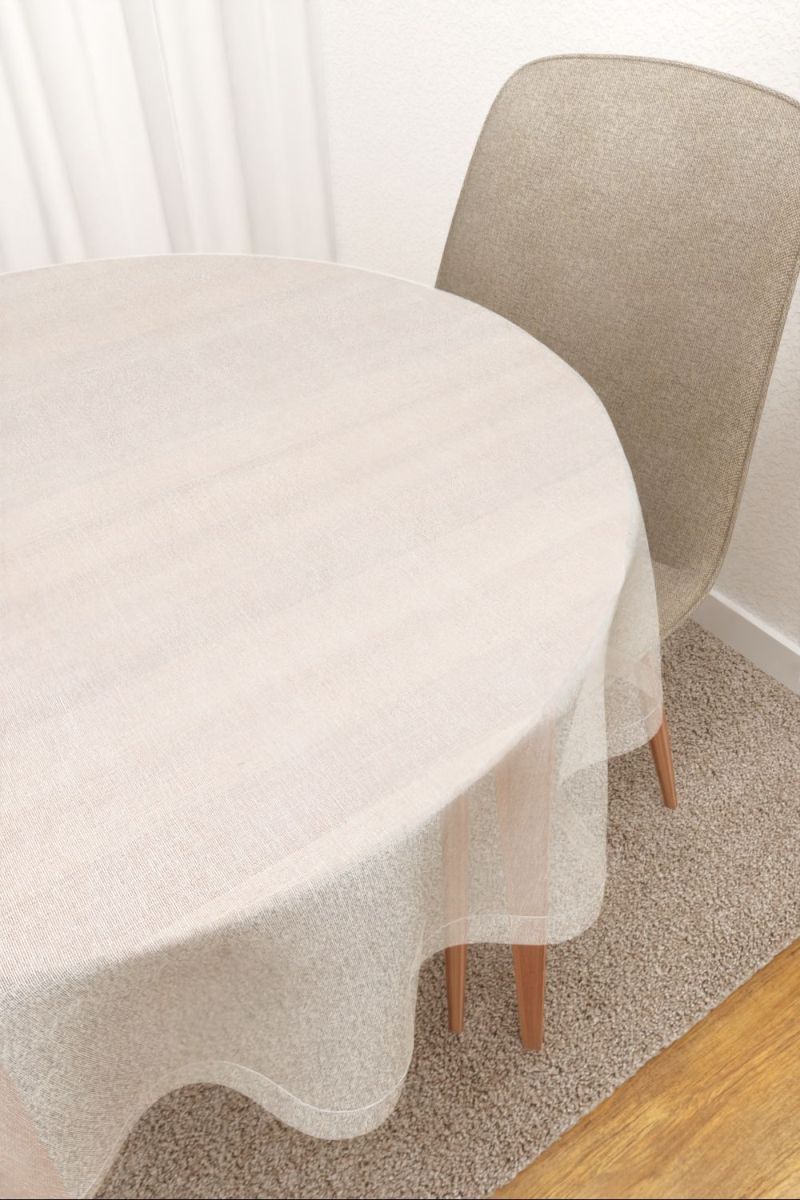 Tischdecke rund in weiss
