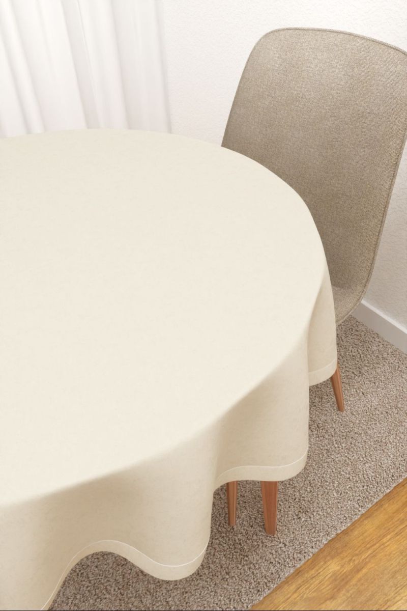 Tischdecke rund in weiss