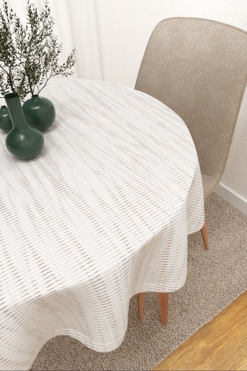 Tischdecke rund in Weiss
