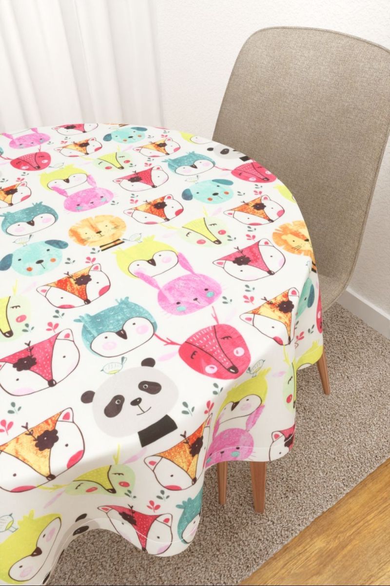 Tischdecke rund in Weiss