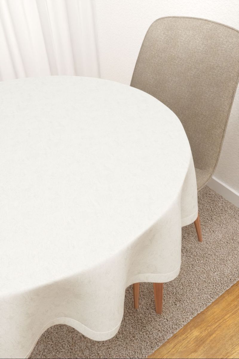 Tischdecke rund in weiss
