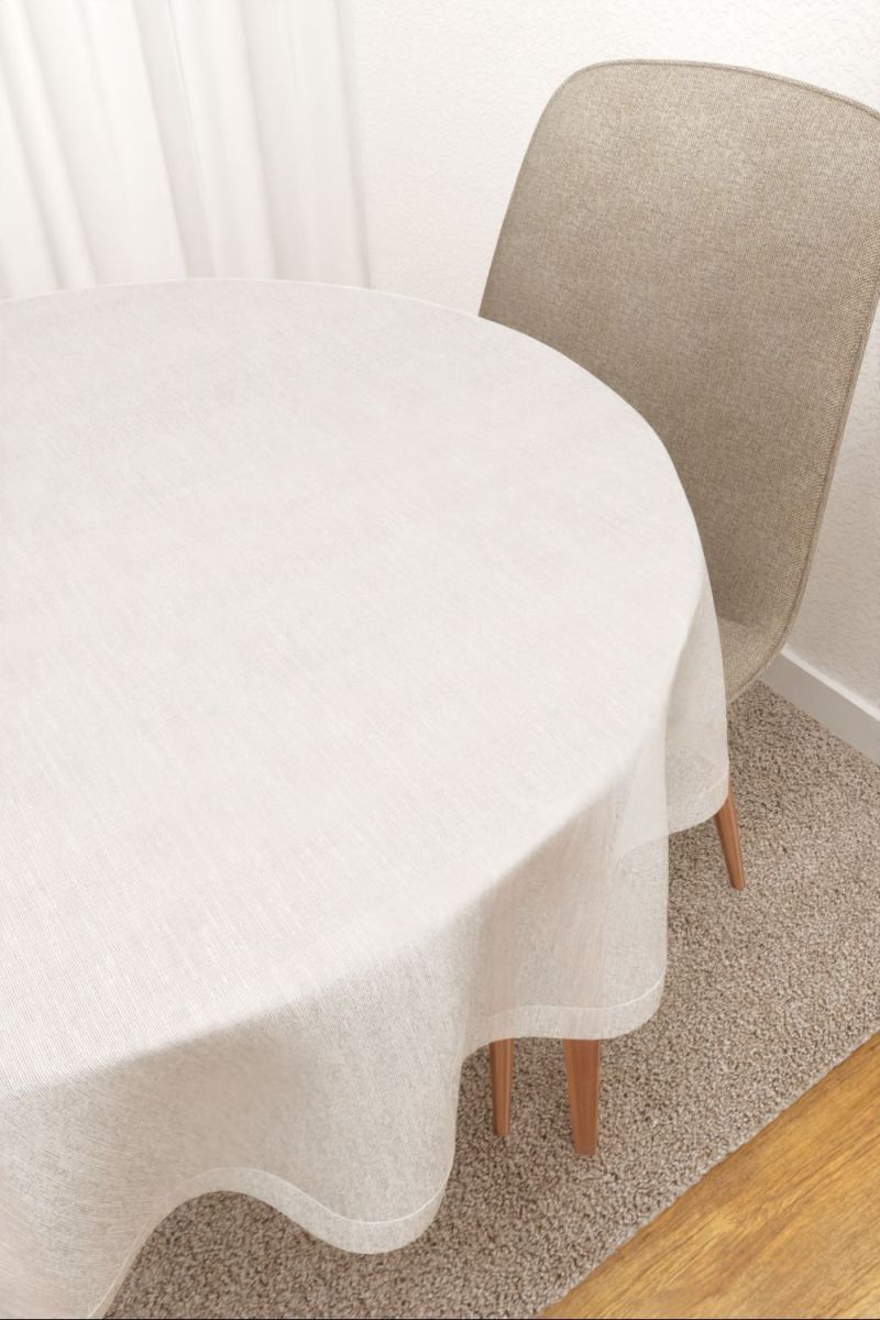 Tischdecke rund in Weiss