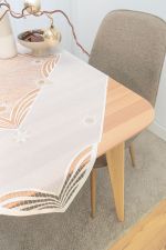 ecru-gold Vorschau Tischdecke Plauener Spitze® - Wintermagie #1W in Gold ecru-gold