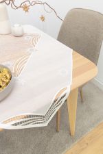 ecru-silber Vorschau Tischdecke Plauener Spitze® - Wintermagie #1W in Gold ecru-silber