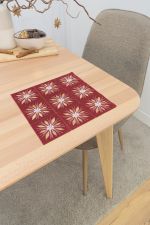 bordeaux-silber Vorschau Deckchen Plauener Spitze® - Flockentanz #1W in Gold bordeaux-silber