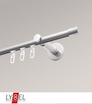 Lysel - SET Opal Innenlauf 160cm Trger offen mit Endstcke Zylinder in Edelstahl-Optik