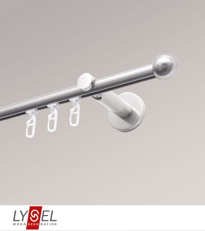 Lysel - SET Topaz Innenlauf 160cm Träger offen mit Endstücke Kugel in Edelstahl-Optik