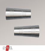 edelstahl-optik Vorschau Lysel - 1 Paar Endstücke Petalit für Stangen Ø 20mm #1W edelstahl-optik