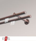 bronze Vorschau Lysel - SET Opal Innenlauf 160cm 2 Lauf Doppel-Kombiträger offen mit Endstücke Kappe in Edelstahl-Optik #1W bronze