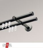 titan Vorschau Lysel - SET Opal Innenlauf 160cm 2 Lauf Doppel-Kombiträger offen mit Endstücke Kappe in Edelstahl-Optik #1W titan