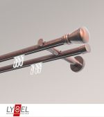 bronze Vorschau Lysel - SET Opal Innenlauf 160cm 2 Lauf Doppel-Kombiträger offen mit Endstücke Konus in Bronze #1W bronze