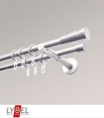 edelstahl-optik Vorschau Lysel - SET Opal 160cm Doppel-Kombiträger offen 2-Lauf mit Endstücke Cone in Edelstahl-Optik #1W edelstahl-optik