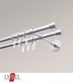 edelstahl-optik Vorschau Lysel - SET Opal 160cm Doppelträger geschlossen 2-Lauf mit Endstücke Kappe in Bronze #1W edelstahl-optik