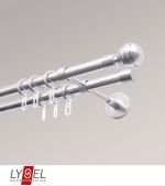 edelstahl-optik Vorschau Lysel - SET Opal 160cm Doppelträger geschlossen 2-Lauf mit Endstücke Kugel in Bronze #1W edelstahl-optik