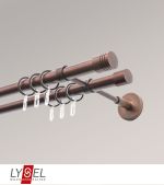 bronze Vorschau Lysel - SET Opal 160cm Doppelträger geschlossen 2-Lauf mit Endstücke Zylinder in Bronze #1W bronze