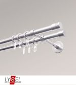 edelstahl-optik Vorschau Lysel - SET Opal 160cm Doppelträger geschlossen 2-Lauf mit Endstücke Zylinder in Bronze #1W edelstahl-optik