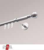 edelstahl-optik Vorschau Lysel - SET Opal Innenlauf 200cm Träger geschlossen mit Endstücke Kugel in Weiss #1W edelstahl-optik