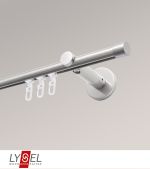 edelstahl-optik Vorschau Lysel - SET Opal Innenlauf 200cm Träger offen mit Endstücke Kappe in Weiss #1W edelstahl-optik