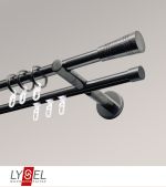 titan Vorschau Lysel - SET Opal Mix 160cm Doppel-Kombiträger offen 2-Lauf mit Endstücke Cone in Edelstahl-Optik #1W titan