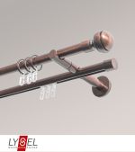 bronze Vorschau Lysel - SET Opal Mix 200cm 2 Lauf Doppel-Kombiträger offen mit Endstücke Kugel in Weiss #1W bronze