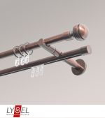 Vorschau Lysel - SET Opal Mix 160cm 2 Lauf Doppel-Kombitrger offen mit Endstcke Kugel in Weiss #1W bronze