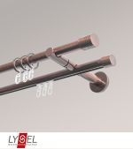 Vorschau Lysel - SET Opal Mix 160cm 2 Lauf Doppel-Kombitrger offen mit Endstcke Zylinder in Weiss #1W bronze