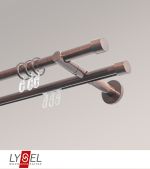 bronze Vorschau Lysel - SET Opal Mix 200cm 2 Lauf Doppel-Kombiträger offen mit Endstücke Kappe in Weiss #1W bronze