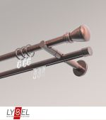 bronze Vorschau Lysel - SET Opal Mix 200cm 2 Lauf Doppel-Kombiträger offen mit Endstücke Konus in Weiss #1W bronze