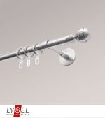 edelstahl-optik Vorschau Lysel - SET Opal 160cm Träger geschlossen mit Endstücke Kugel in Weiss #1W edelstahl-optik