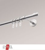 edelstahl-optik Vorschau Lysel - SET Opal 160cm Träger geschlossen mit Endstücke Zylinder in Weiss #1W edelstahl-optik
