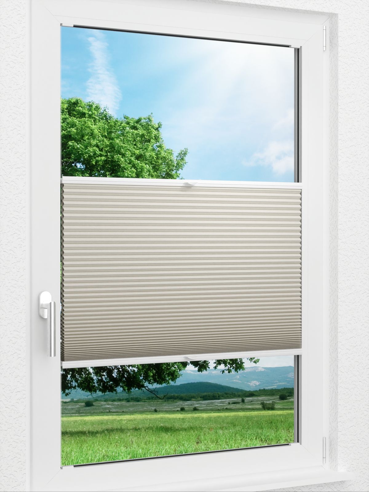 Detailansicht LYSEL HOME Plissee 009A Calluna Wabe