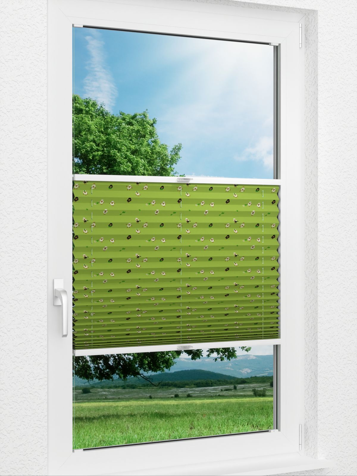 Detailansicht Plissee Sheep green Night 4406.1714