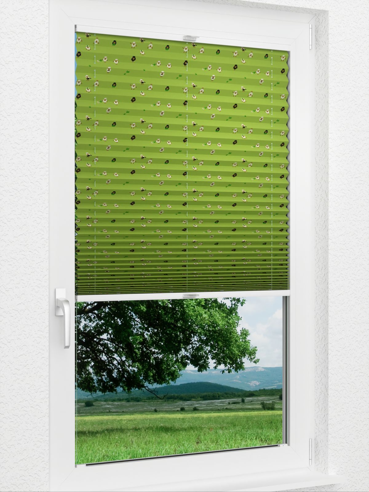 Detailansicht Plissee Sheep green Night 4406.1714