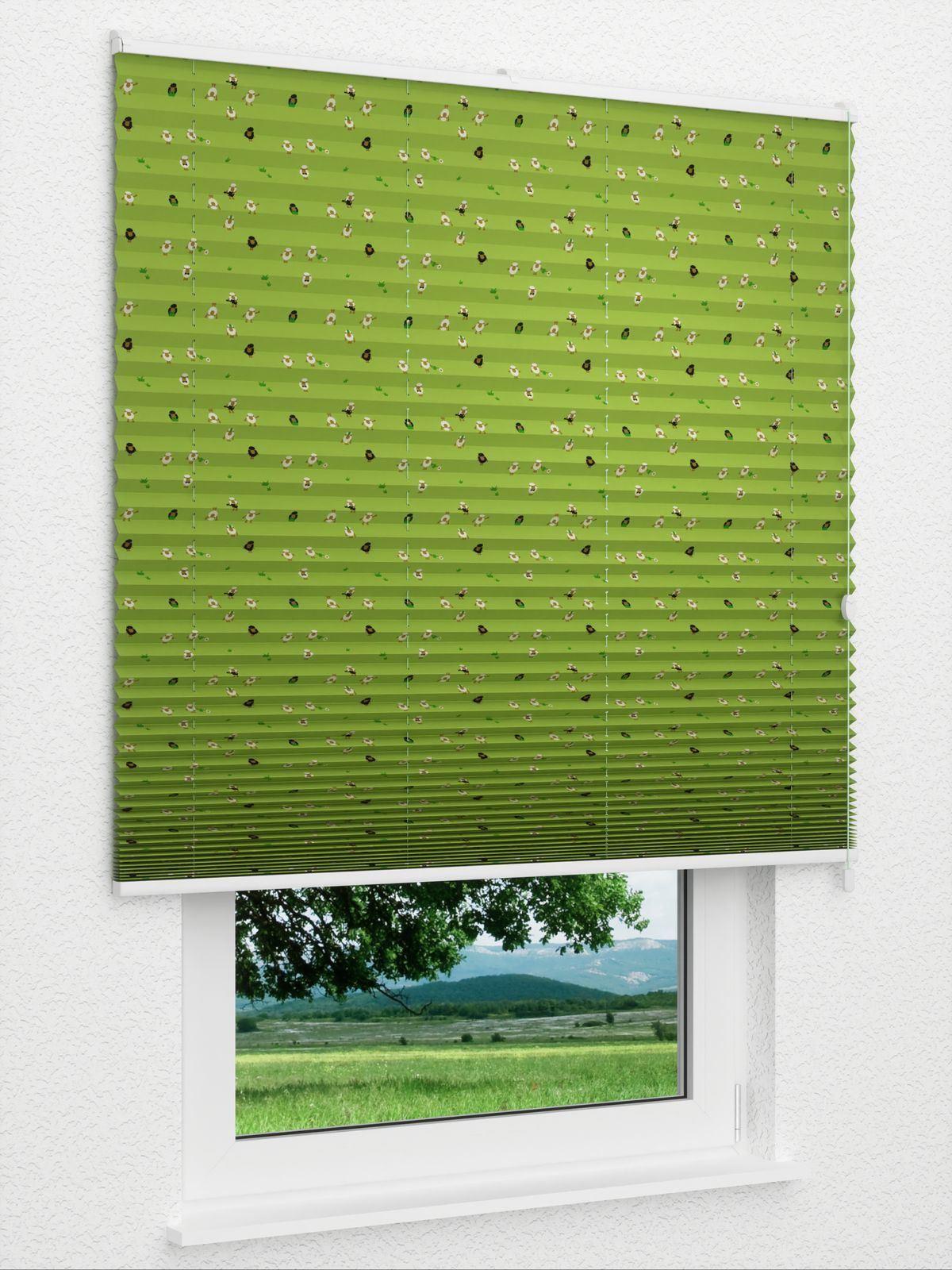 Detailansicht Plissee Sheep green Night 4406.1714